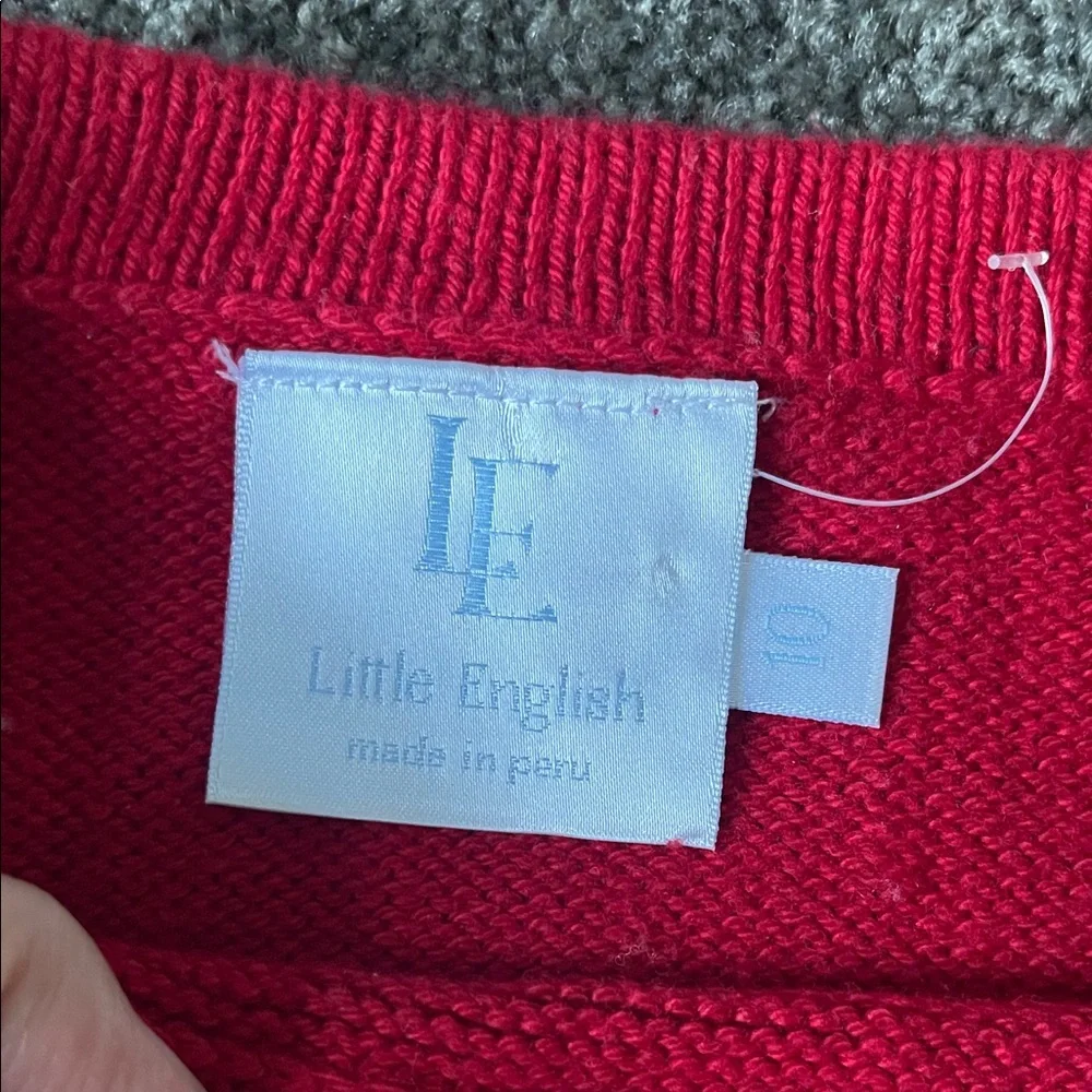 Little English Red Bow Sweater | Girls Knit Pullover